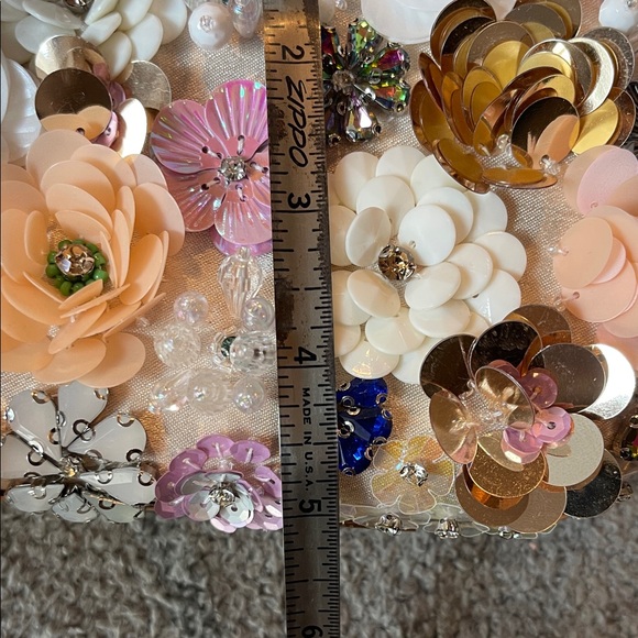 Kelly & Katie Multicolor Floral Clutch with beading and 3D flowers NWT - Picture 10 of 10